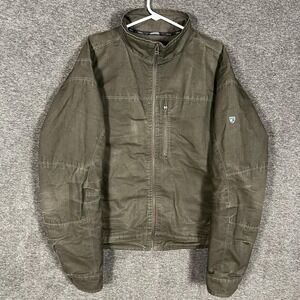 Kuhl Burr Jacket Mens 2XL Green Canvas Cotton Blend Full Zip Outdoor Hiking